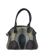 Vintage Bags By Varon Structured Satchel Handbag Exotic Snakeskin Leather Gray - £66.51 GBP