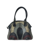 Vintage Bags By Varon Structured Satchel Handbag Exotic Snakeskin Leather Gray - £67.23 GBP