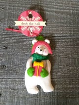 Polar Bear With Present Christmas Ornament New - £23.51 GBP