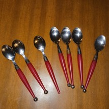 Cambridge Pink Carnival Stainless Steel Flatware Spoons Metal Ball 7 Pieces READ - £18.48 GBP