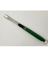 Vintage Coleman Meat Fork BBQ Grill Tool Green Handle Stainless Steel - $332.68 MXN