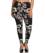 Plus Size Floral Graphic Printed Jersey Knit Legging With Elastic Waistb... - £11.99 GBP