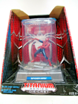 NIB 2007  Hasbro Spiderman Titanium Series die cast figure with display ... - $28.37