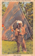 Cherokee Chief Standing DEER~1946 Native American Indian Postcard - £4.68 GBP