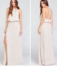 Show Me Your Mumu Heather Halter Low Back Tie Dress Beige Size XL  New - $44.55