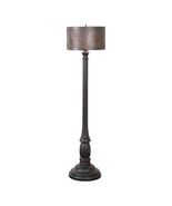 Irvins Country Tinware Brinton Floor Lamp in Rustic Black with Metal Dru... - £592.46 GBP