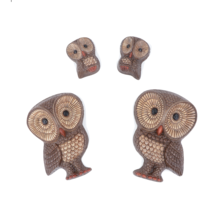 Vintage 70s Mid Century Modern MCM Set of 4 Owl Hanging Wall Statues Fig... - $1,861.48 MXN