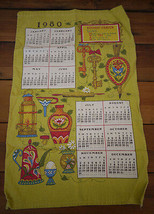 Vintage 1980 Calendar Linen Kitchen Hand Tea Dish Towel Dutch German Prayer - £19.91 GBP