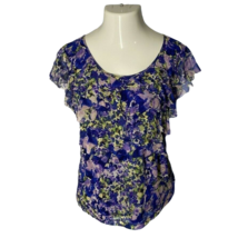 APT. 9 Women&#39;s Shirt Blouse ~ Sz L ~ Floral ~ Purple ~Sleeveless - £13.66 GBP