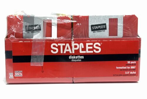 Lot of 47 Staples 3.5" 1.44MB DS/HD IBM Format Floppy Disks Diskettes 5 Colors - $34.64