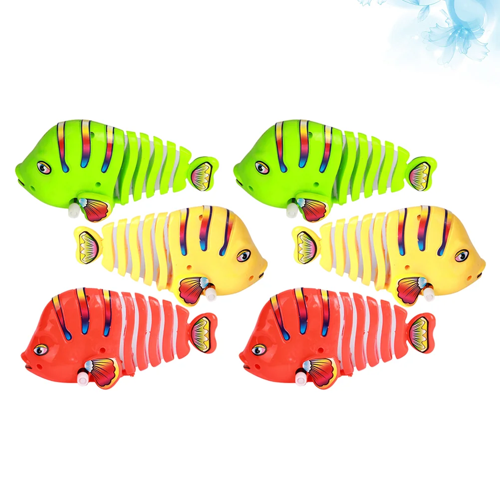 6pcs Pool Wind Up Bath Fish Toys Animals Swimming Tub Bathtub Play Clock... - £9.87 GBP