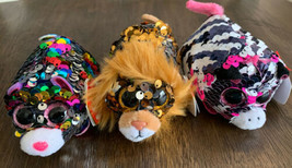 New! 2019 TY Teeny Tys ZOEY Zebra DOTTY Cat REGAL Lion 4&quot; FLIPPABLE SEQUINS - $14.99