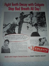 Vintage Colgate Toothpaste Snowman Print Magazine Advertisement 1960 - £4.68 GBP