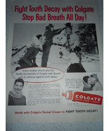 Vintage Colgate Toothpaste Snowman Print Magazine Advertisement 1960 - £4.70 GBP
