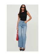 Princess Polly Henesey High Waist Straight Wide Leg Jeans, Size 10, Ligh... - €42,07 EUR