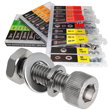 982Pc M2 M2.5 M3 M4 M5 M6 Hex Socket Cap Screws Head Cap Screws Stainless Steel - £28.29 GBP