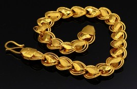 22KARAT Yellow Certified Gold Lotus Design Genuine Bracelet Unisex Jewelry India - £1,101.34 GBP