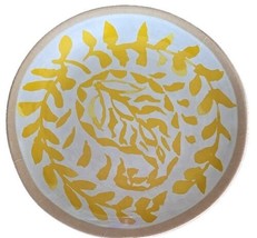 Four (4) Threshold™ ~ YELLOW LEAFY PRINT ~ 6&quot; Melamine ~ Appetizer Plates - £25.60 GBP