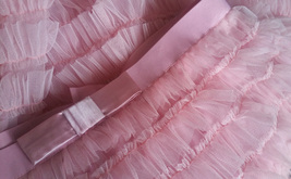 Pink Tiered Midi Tulle Skirt Womens Custom Plus Size Fluffy Tulle Skirt image 8