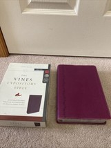 NKJV VINES EXPOSITORY BIBLE LARGE PRINT PLUM LEATHER SOFT - $30.44