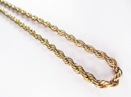 Gorgeous Long Vintage 39&quot; Gold Plate Rope Chain Necklace - 41.6 Grams - $19.79