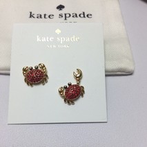  Kate Spade Shore Thing Pave Crab Stud Earrings Gold Plated WBRUF497 w/KS Dust B - £28.05 GBP