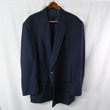 George Foreman 60L Navy Blue Gold Button Mens Blazer Sport Coat Suit Jacket - £58.98 GBP
