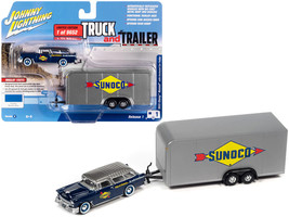 1955 Chevrolet Nomad &quot;Sunoco&quot; Blue Metallic with Gray Top with Enclosed ... - $30.99