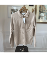 NWT Goodfellow Beige Wide Rib Button Up Cardigan Collar S - $25.20