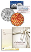 PIZZA Italian Italy JFK Kennedy Half Dollar U.S. Colorized Coin w/Gift Card - $12.95