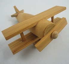 Natural Wood Bi-Plane Toy Airplane Sopwith Camel Unfinished Unpainted 4&quot; long - $6.84