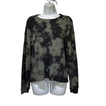 T Party Fashion Tie Dye Black Waffle Thermal Knit Sweater Tunic Shirt Si... - £15.23 GBP