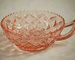 Diamond Block Pink Imperial Glass Ohio Footed Handled Nappy Open Jam Jel... - $26.72