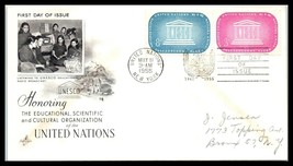 1955 United Nations Fdc Cover - Unesco 8c &amp; 3 Cents, New York O12 - £2.31 GBP
