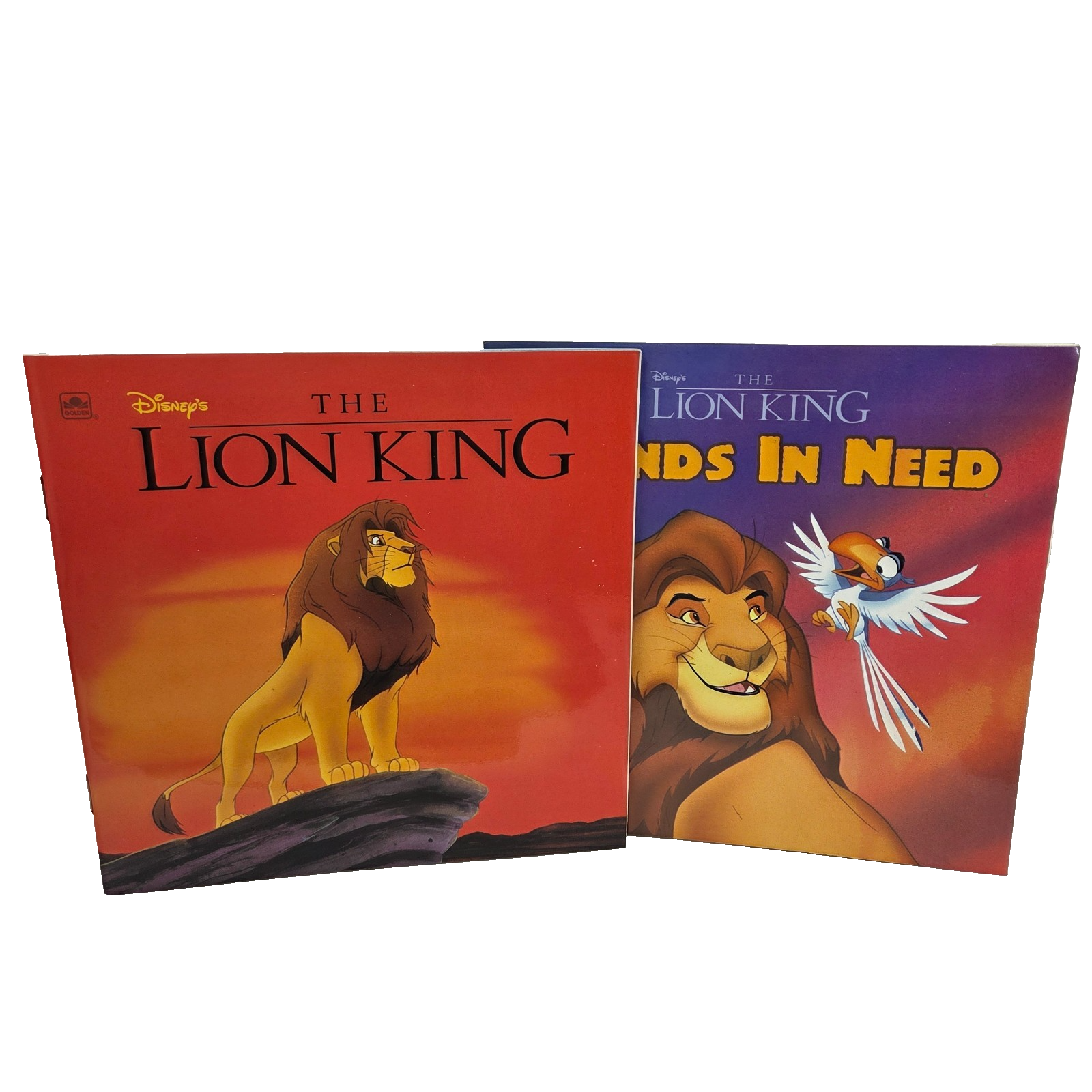 LOT OF 2 VINTAGE 1994 DISNEY THE LION KING KIDS READING BOOKS FRIENDS IN... - $8.55