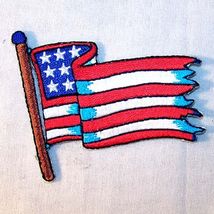2 USA FLYING AMERICAN FLAG EMBRODIERED PATCH P468 iron on sewon patches ... - $9.55