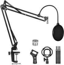 Blue Yeti Microphone Stand, Heavy Duty Mic Boom Scissor Arm Stands With Double - £30.36 GBP