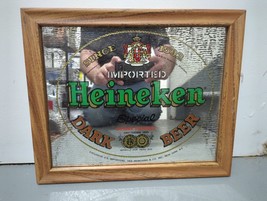 Heineken Special Dark Beer Mirror Bar Sign 16” wide  x 14” tall - £50.29 GBP