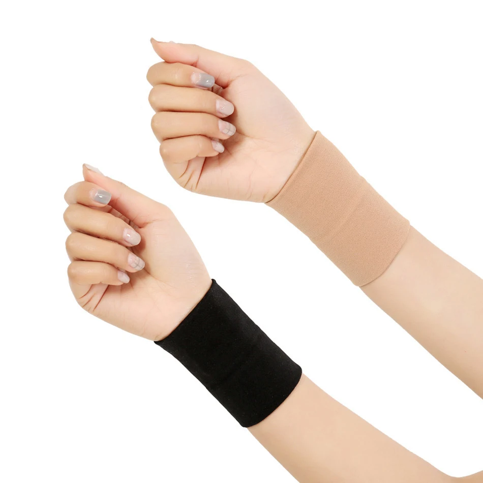 Sporting Men Women Sporting Wristbands Elastic Compression Wrist Sleeve Black Be - £23.90 GBP