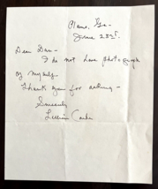 Lillian Carter Signed Response Letter Mother of President Jimmy Carter N... - £25.39 GBP