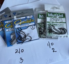 4 pack /two- Mustad 32808np Size 3/0 /two size 2/0 Live Bait Hooks - $25.73