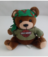 Vintage 1998 Harley Davidson Bean Bag Teddy Bear Wearing Bandana 5&quot; Plush - $17.64 CAD