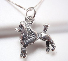 Poodle Pendant 925 Sterling Silver Corona Sun Jewelry dog puppy love pet - £11.68 GBP