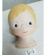Porcelain Boy Doll Head Blond Painted Hair 5.5&quot; tall - £7.76 GBP