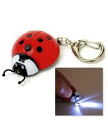 LED LIGHT KEYCHAIN LADYBUG Red Lady Bug Beetle Animal Keychain Key Chain... - £6.35 GBP