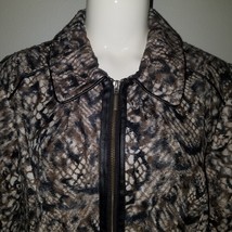 Chico’s Queen Of Elegance Margaret Jacket Size 3 Brown Black Animal Prin... - $39.55