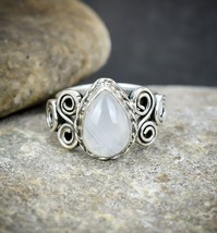 Rainbow Moonstone Gemstone 925 Silver Ring Handmade Jewelry Ring All Size - £8.08 GBP