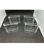 1982 Allegro Clear Plastic Floral Motif Napkin Holders Set of 8 Square N... - £15.21 GBP