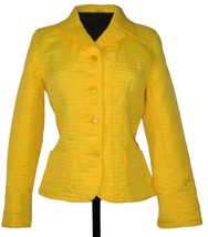 Harve Benard  Womens Jacket Size 6 Top Stitched Yellow Lined Button Yellow - $48.37