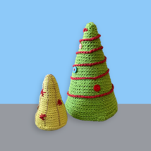 Seasonal: Christmas - Handcrafted Amigurumi Decorated Trees - set of 2 - $513.98 MXN